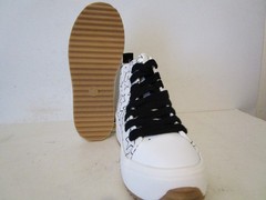 Art Class Kids Blakely High-Top Side Zip Fashion School Sneaker White Stars Sz 1