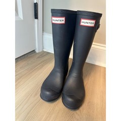 Hunter Original Kids Rain Boots Matte Navy Rubber Waterproof Tall Boots 2G/1B