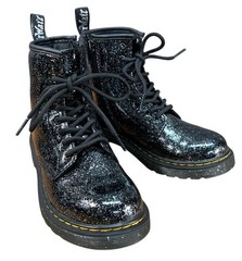 Kids Doc Martens 1460J Sparkle Crinkle Metallic Combat Boots Size 3 EU 33
