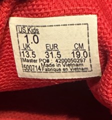 Vans Old School Kids Translucent Red Monochrome Sneakers – Size 1