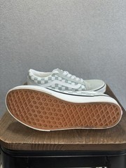 Vans Ward Old Skool Checkerboard Sneakers Youth 4 Teal White Low Top Lace Up