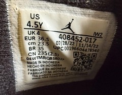 Nike Air Jordan 4 Retro Thunder 408452-017 Youth 4.5Y / Women’s 6 Black Yellow