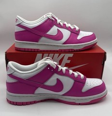 Nike Dunk Low Laser Fuchsia Pink White GS FB9109-102 New Kids Size 7Y