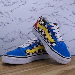 Vans Old Skool Colorshift MTV Pink/Blue/Yellow Checkerboard Low Shoes Kid Sz 12