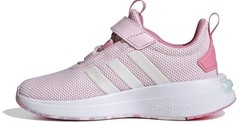 Adidas Kids Size 12 Pink/White Mesh Hook & Loop Cloudfoam Sneakers