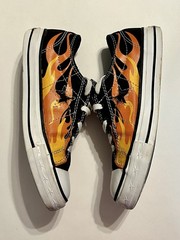 Converse Sneakers Junior 2 One Star Low-Top Canvas Shoes Flame Black Orange