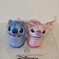 Disney Stitch & Angel Slippers Kids Size 11/12 Plush Lilo & Stitch Blue NWT
