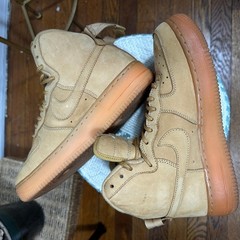Nike Air Force 1 High Suede Flax Wheat Gum Sneakers Youth 6.5Y Women’s 8
