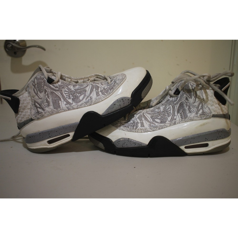 Air Jordan Dub Zero White Grey Laser Print 311047-105 Youth Size 6Y Basketball