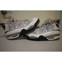 Air Jordan Dub Zero White Grey Laser Print 311047-105 Youth Size 6Y Basketball