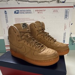 Nike Air Force 1 High Top Leather Sneaker Brown Kids 6.5Y EU 39
