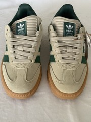 Adidas Samba XLG Putty Grey Collegiate Green. Size 4