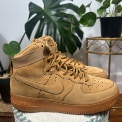 Nike Air Force 1 High Suede Flax Wheat Gum Sneakers Youth 6.5Y Women’s 8