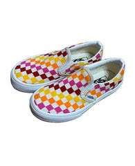 VANS Slip-On Checkerboard Multicolor Canvas Sneakers Kids US 12 Skate Shoes