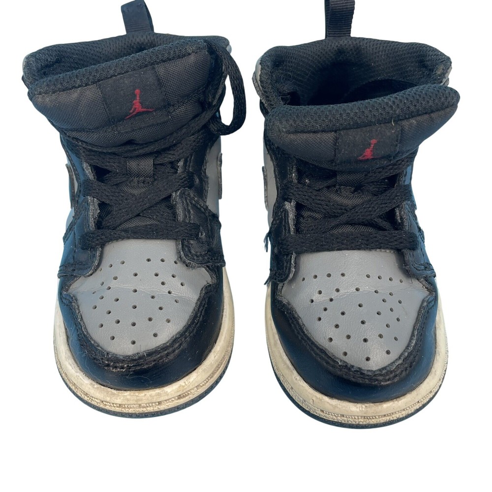 Jordan 1 Mid Shadow 2.0 Black Grey Toddler Sneakers 640735-096 Size 7C