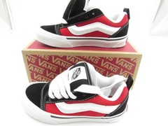 Vans Knu Skool Kids‘ Youth Black Racing Red Skate Shoes Sneakers US 2.0