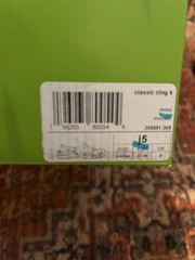 Crocs + charms. Classic Clog K Moss Unisex Kids J5/7W+ both packs of charms