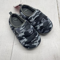 Puma Scuff Camo Jr Slippers Shoes Kids Size 6C EU 38 Gray Camo Lined Slip On