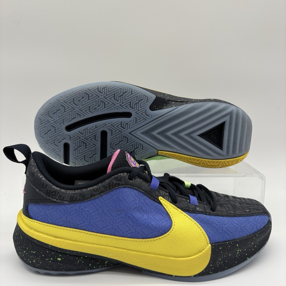 Kids Size 6.5Y Nike Zoom Freak 5 GS Blue Green Yellow Shoe FN4399 400 NEW