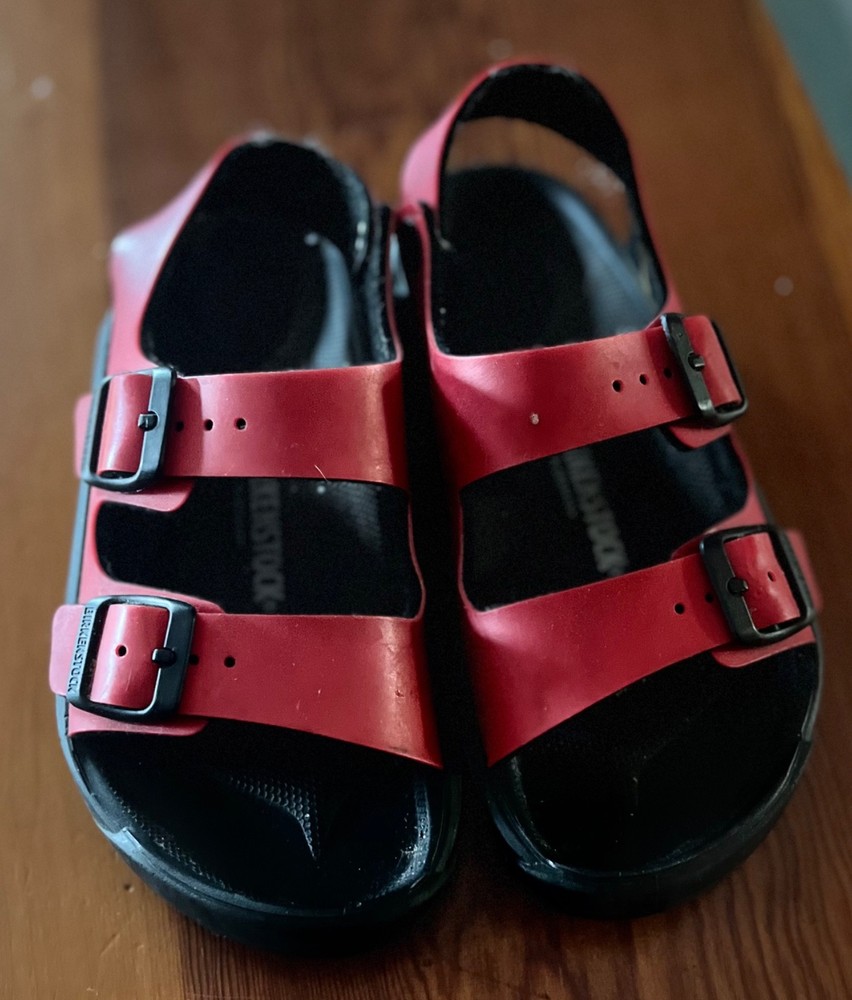 Birkenstock Kids Mogami Sandals Active Red Black Sandals Size 32 US 205 LT