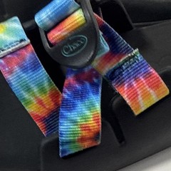 Chaco Strappy Sandal Black Multicolor Tie Dye Unisex Kids Adjustable Strap
