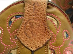 Verthali Kids Youth Size 12 Brown Leather Floral Print Inlay Cowboy Boots
