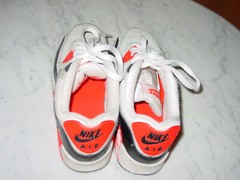 2014 Nike Air Max 90 White „Infrared“ Running Shoes! Size 6.5Y Sold As Is!