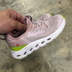 On Running Cloud Play Kids Shoes Mauve Pink Lime Green 3KE30022758 Size 12.5K