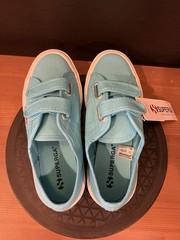 Superga Big Kids Turquoise Low Top Hook And Loop Sneakers Size JR 2