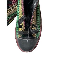 Hot Topic Rasta Skull Print Canvas Sneakers Unisex Mens 9 Womens 11 Low Top