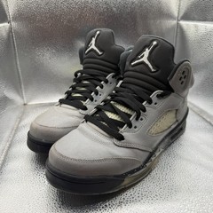 Size 9Y Nike Air Jordan 5 Retro GG Wolf Gray Black Kids Sneakers 440892-008