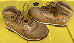 Timberland Euro Hiker Outdoor Boots Wheat Tan Nubuck Boys Junior 96975 Size 3.5