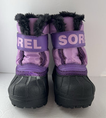 Sorel Toddler Snow Commander Insulated Snow Boots Light Purple and Black Size 4