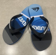 QUIKSILVER Java Fadefoot Big Kid’s Black/Blue Flip Flop/Sandal~~Size 4/5