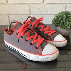 Converse Double Tongue Grey Orange Animal Print Junior Size 3
