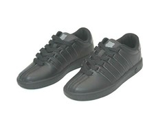 K SWISS CLASSIC VN VARSITY LOW BLACK/BLACK 83343-001-M LEATHER BIG KIDS SHOE