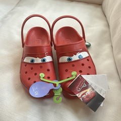 STOCK X VERIFIED:Crocs Lightning McQueen Light Up Red Kids Clog Shoes US Size 12