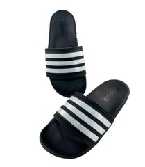 ADIDAS Adilette Slides Sandals Juniors Black Beach Flip Flops Sz. 6