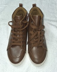 Cat & Jack Brown High Top Sneakers Lace Up Zipper Unisex Kids Size 5