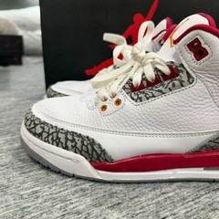 Jordan 3 GS Retro “Cardinal Red” Size 7Y – Used Excellent Condition