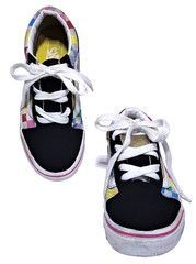 Vans Old Skool Rainbow Checkered Kids‘ Skateboard Shoes Size 1.0 Lace Up Outdoor