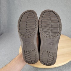 Crocs Santa Cruz Kids Brown Canvas Slip On Loafers Shoes 15576 Size J2