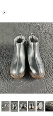 Carter’s Elia Silver Chelsea Ankle Boots Zipper Easy On/Off Kids 8M