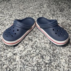 Crocs Crocband Clogs Kids Navy Blue Slip-On Youth Size 10 Bayaband Rubber Shoes