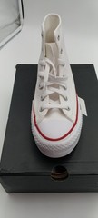 NIB Converse Classic White/Garnet/Navy Sneakers with Red Trim HIGH TOP SZ 4.5