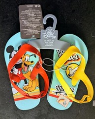 DISNEY Store Mickey Mouse SWIM FLIP FLOPS Sandals US 7/8 EUR 23-24 NEW With Tags