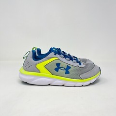 Under Armour Assert 9 Low Gray Neon Yellow Athletic Running Shoes Youth Size 5