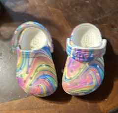 CROCS Classic Clog Unisex Kids US 4 Multicolor Swirl Slip On Rubber C6