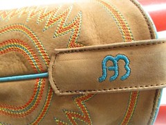 ANDERSON BEAN BOOTS Brown Patchwork Square Toe Cowboy Boots Kids sz 3 Sty 1053