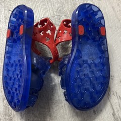 NEW: Mini Melissa Magic + Mickey Mouse Kids BB blue and red jelly sandals Size 7